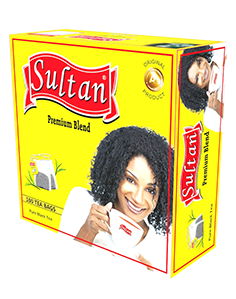 Sultan black tea box with 100 single chamber tea bags