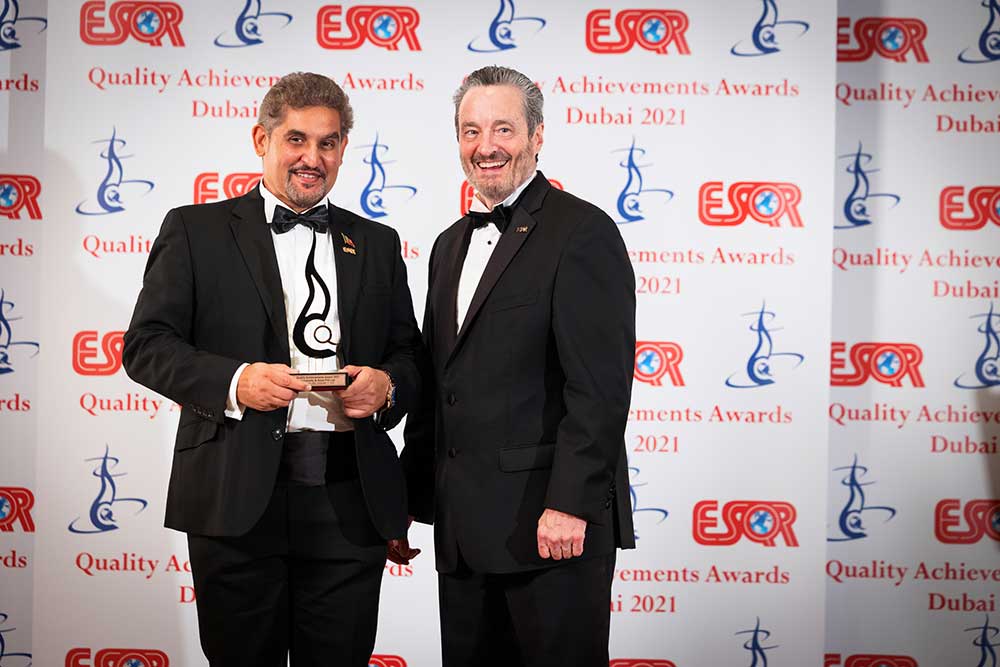 Gold Award receiving at ESQR Awards for Anverally